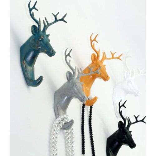 American style European keys retro door after coat rack hanging hook animal head cafe bar decoration hooks