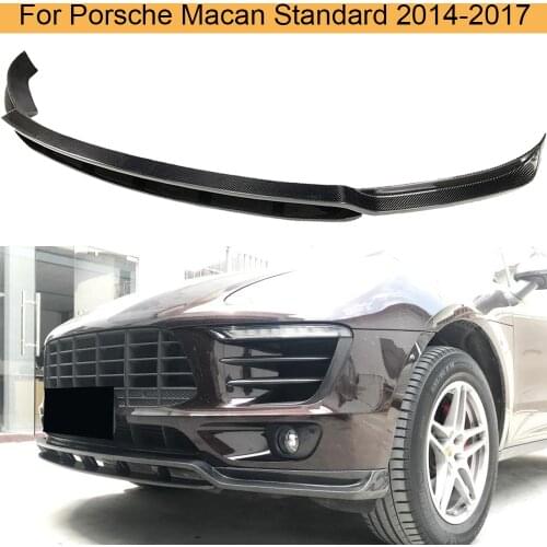 Car Front Bumper Lip Spoiler For Porsche Macan Standard 2014 2015 2016 2017 Carbon Fiber Front Lip Splitters