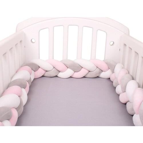 2M Baby Bed Bumper Infant Cradle Pillow Cushion Braid Knot Bumper Crib Bumper Protector Room Decor Crib Protector
