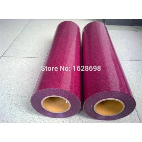 CDG-24 Cherry color Custom glitter transfer design, glitter heat transfer vinyl 5 meters/ lot