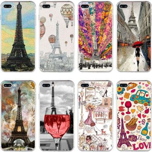 23H fashion Pink Paris stype Soft TPU Silicone Cover Case For Apple iPhone 6 6s 7 8 plus Case