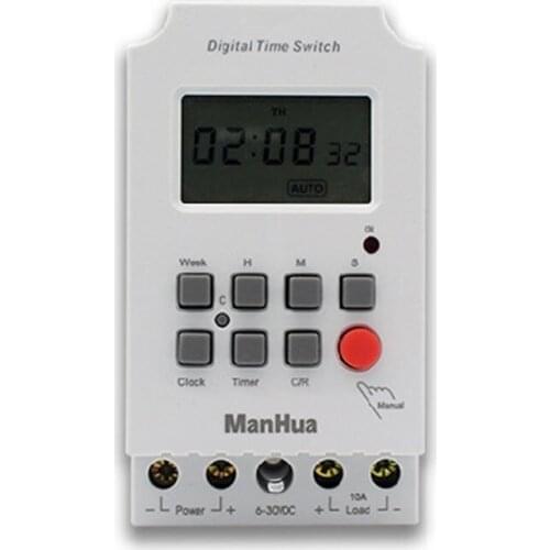 Digital Electronic Lighting Timer 10A 250VAC 7 Days Weekly With Interval 1 Second 28 Group Settings High Power Relay