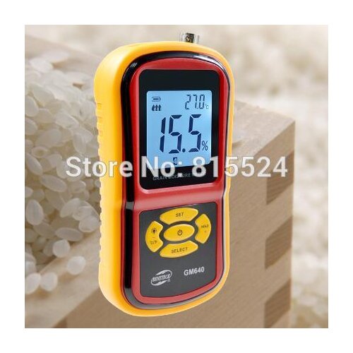 GM640 Digital LCD Moisture Tester With Measuring Probe Professional Grain Moisture Tester For Corn Wheat Rice Bean Wheat