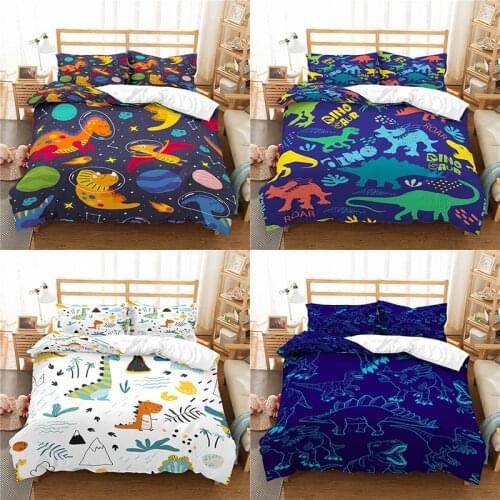 Home Textile Luxury 3D Dinosaur Print 2/3Pcs Comfortable Duvet Cover PillowCase Bedding Sets Queen and King EU/US/AU Size