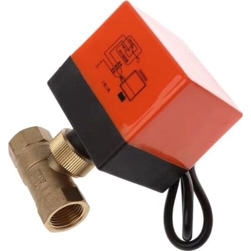 Electric Motorized Brass Ball Valve 2 Way 3 Wire Actuator DN15 DN20 DN25 AC 220V