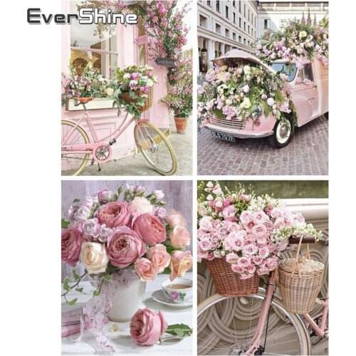 EverShine DIY Diamond Embroidery Landscape Full Square 5D Diamond Painting Bicycle Cross Stitch Art Sale Handmade Hobby Gift