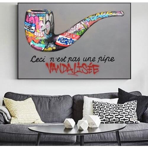 Graffiti Art Tobacco Pipe Glasses Motorcycle Travel Around The Earth Posters Vintage Print Canvas Painting Wall Art Home Decor