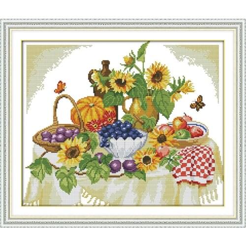 A good harvest Paintings Handwork Beginner Embroidery SetsCross-stitch Aida Canvas 11CT 14CT Wholesale Needlework Home Decor