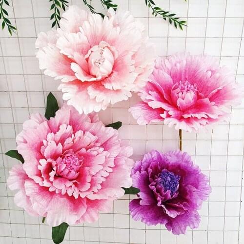 Simulation of Giant Flannel Peony Flower Head Fake Flower Wedding Decoration Window Photo Studio Props Home Party Decoration