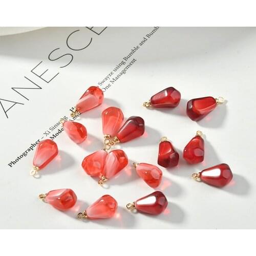 Interesting fruit pomegranate seed resin pendant DIY Japanese handmade jewelry earrings accessorie