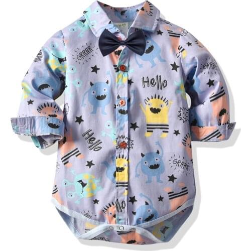Newborn Boys Romper Long Sleeve Cartoon One-piece Bodysuit Baby Boy Clothes 100% Cotton Spring Autumn Infant Toddler Clothing