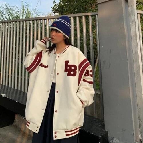 Jacket Female Autumn and Winter New Korean Version of Loose Plus Velvet Sweater Student Ins Baseball Uniform Tide Zip Up Tops
