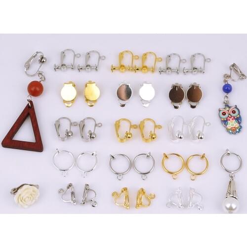 Copper iron Earrings claps hook lobster gold rhodium sliver Color for DIY Fashion drop earrings clip making jewelry accessories