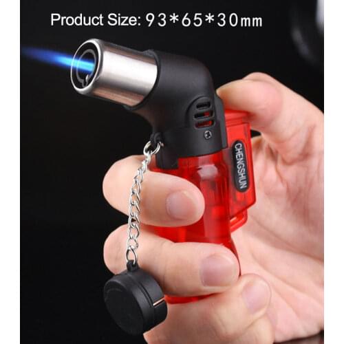Mini Butane Jet Torch Cigarette Windproof Lighter Random Color Plastic Fire Ignition Burner NO GAS Christmas Halloween Gift