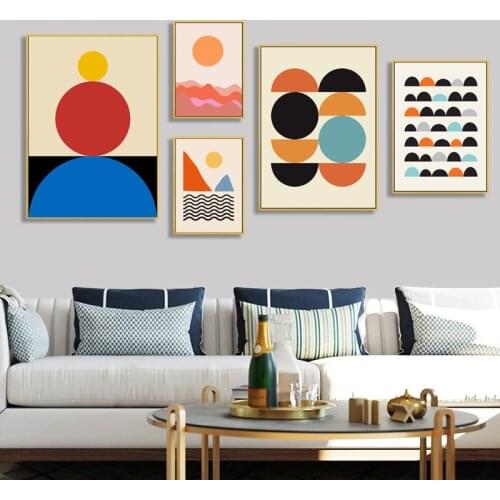 Minimalist Abstract Colorful Geometry Canvas Painting Wall Art Nordic Posters and Prints Wall Pictures for Living Room Decor