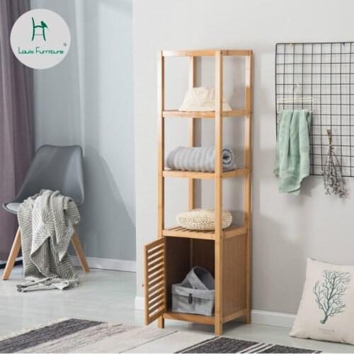 Louis Fashion Bathroom Rack Bamboo Free Perforating Toilet Locker Cabinet Storage Floor Combination Corner