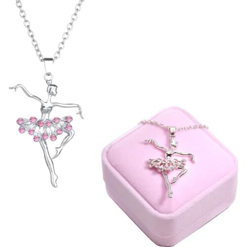 Dancing Ballerina Dancer Ballet Pendant Necklace Charm Surprise Jewelry Gift for Girls Women