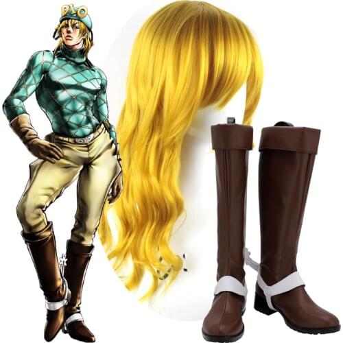 Anime JoJos Bizarre Adventure Diego Brando Cosplay shoes Wigs Golden Wind Buns Braids JoJo No Kimyou Na Bouken