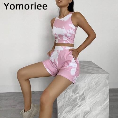 Floral Printed Sexy Women Yoga Set Loose Shorts Seamless Bra & Shorts Suit Gym Sport Workout Running Training Gymwear Yomoriee