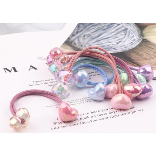 2PCS New Cute Princess Seven Color Double Head Headwear Kids Elastic Hair Bands Children Ropes Girls Accessories Baby Headdress