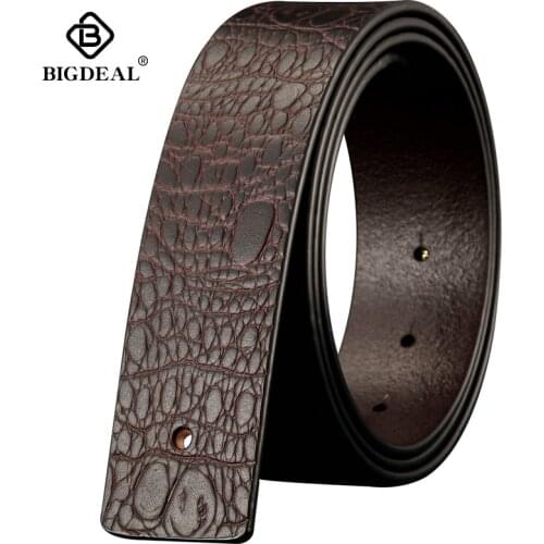 Cowskin Genuine Leather Belt without Buckle Automatic Leather Belt Body No Buckle Designer Mens Belts Body 3.8cm Wide
