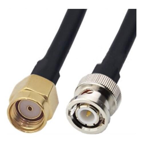 RP-SMA Male To BNC Male connector 5D-FB 50-5 Coaxial RF Adapter Jumper Cable 50ohm