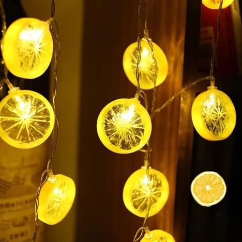 Fruit Lemon Slice String Lights USB LED Flashing Garland Hanging Lamp Battery Powered Indoor Outdoor Lighting Night Light