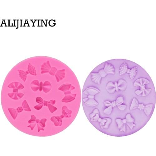 M1201 Bow tie Shape 3D fondant cake silicone mold kitchen chocolate making cupcake cake decoration tools