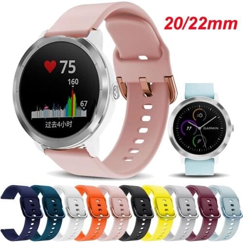 Silicone SmartWatch Strap for Garmin Vivoactive 4 4s /3 music /Vivomove HR /Forerunner 245/245M 645 Venu Wristband bracelet