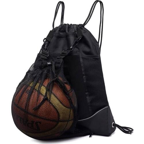 Fashionable Lightweight Basketball Backpack Outdoor Sports Travel Bag Round Shape Adjustable Shoulder Strap Drawstring Bags