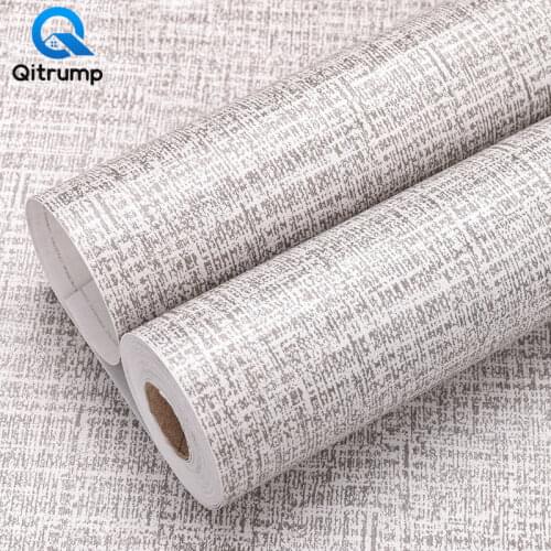Texture Pure Color Contact Paper Waterproof Self-adhesive Flax Wallpaper in Rolls for Living Room Wall Renovation Stickers Decor
