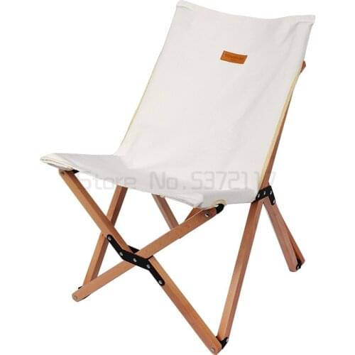 Convenient folding solid wood outdoor aluminum alloy beach fishing Mazar chair stool