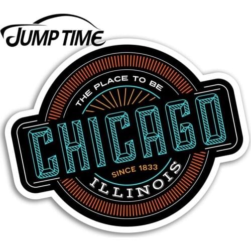 Jump Time Chicago Vinyl Stickers Illinois USA America Sticker Luggage Decal Decor Window Bumper Waterproof