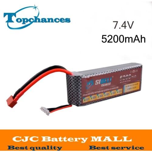 High Quality New 7.4V 5200mah 2S 30C LiPo Battery For RC Car Truck Helicopter Airplane Frame Kit with XT60 / T Plug