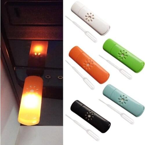 1pc Mini Usb Car Aromatherapy Diffuser Aroma Humidifier Essential Oil Air Scavenging random color