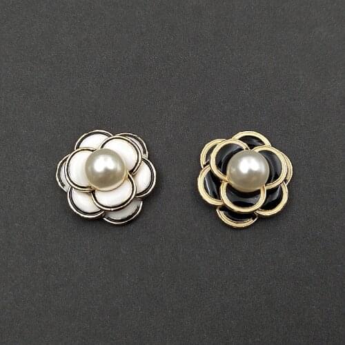 10 PCS 23x24mm Metal Alloy KC Gold Drops Of Oil Imitated Pearl Flowers Connectors DIY Accessories For Jewelry Making