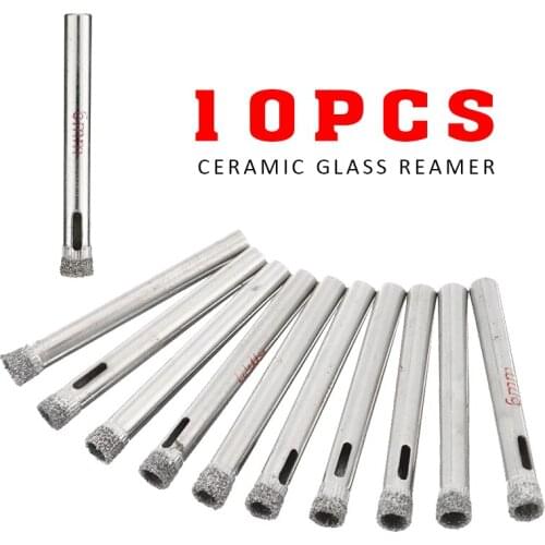 10Pcs Diamond Holesaw 6mm Drill Bits Tool Set For Tile Glass Slate Porcelain Marble Cutting