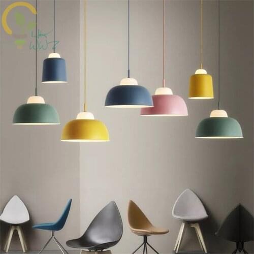 2 Style Nordic Restaurat Pendant Lights Modern Wrought Iron Lampshades Hanging Lamp Luminaire for Living Room Bedroom