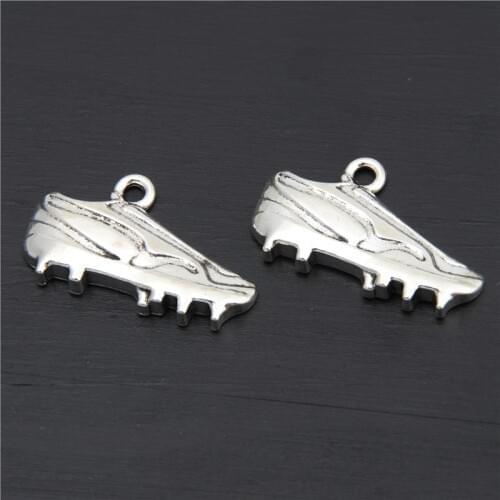 20pcs Football Pendants Charm For Jewelry Making Silver Color Color Soccer Shoes Pendants Charm Soccer Shoe A2919