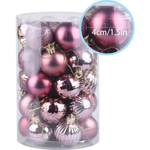 34 Pcs/set Christmas Tree Hanging Ball Home Mall Office Wall Tree Window Ball Decor Plastic Ornament
