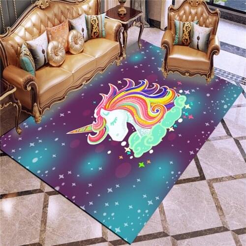 Unicorn 3D Printed Carpet Bedroom Decor Rugs Baby Play Crawling Carpets Living Room Decoration Carpets For Bed Room Floor Mats