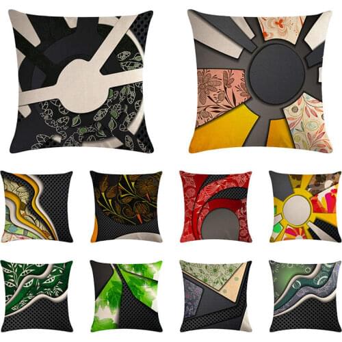 45x45cm Irregular Geometric Pattern Pillow Case Art Cotton Linen Coushion Cover Pillowcases Home Decor Colorful Cushion Cover
