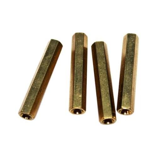 5pcs M5 M6 hex brass standoffs nuts fastener female screw double through hole thread copper support post 10mm-50mm length