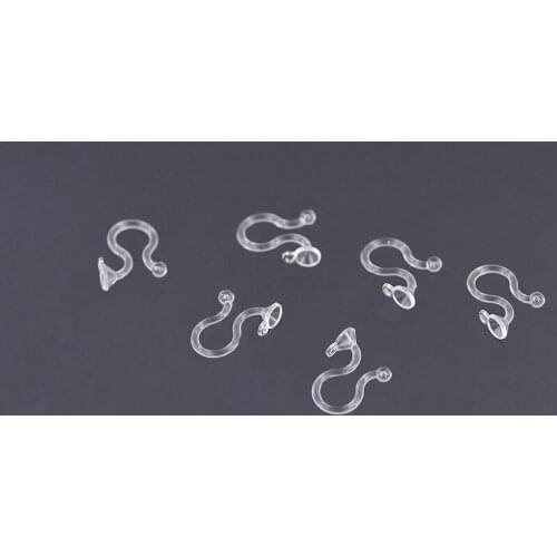 50PCS Transparent Ear Clip For Jewelry Making ,Ear Plug Plastic Earrings Accessorie Base Setting DIY Jewelry Component