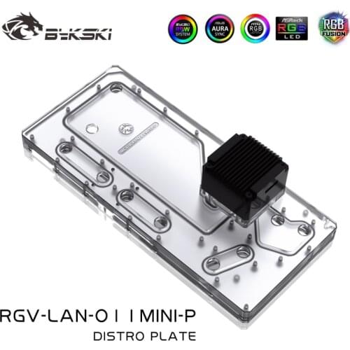 BYKSKI Acrylic Board Water Channel Solution use for LIAN LI O11MINI Case for CPU and GPU Block / 3PIN RGB / Combo DDC Pump