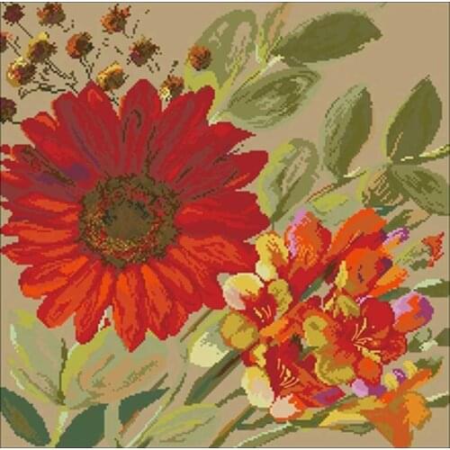 Watercolor flowers patterns Counted Cross Stitch 11CT 14CT 18CT DIY Chinese Cross Stitch Kits Embroidery Needlework Sets