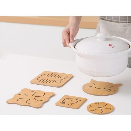 Bamboo Trivet Non-Slip Heat Resistant Hot Pot Holder Mat Pads Coffee Tea Cup Holder Table Decorative for Hot Pans Dishes Coaste