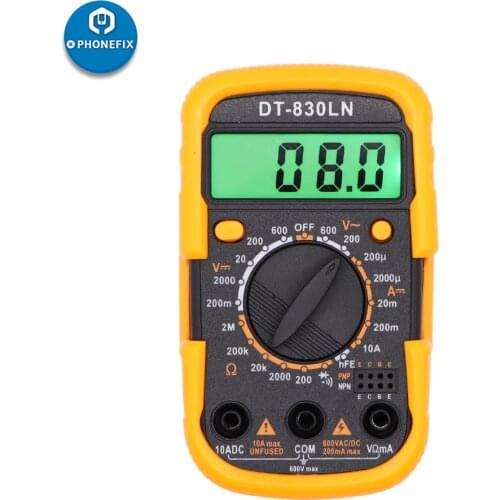 DT-830LN Mini LCD Digital Multimeter AC/DC Voltage Current Tester Backlight Meter Tester Handheld Meter Capacitance Meter