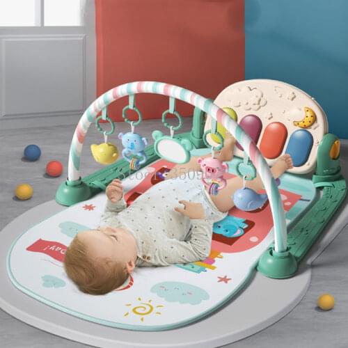 Baby Musical Rattles Toys With Piano Keyboard Lullaby Music Kids Gym Crawling Activity Rug Toys For 0-12 Months Baby Play Mat