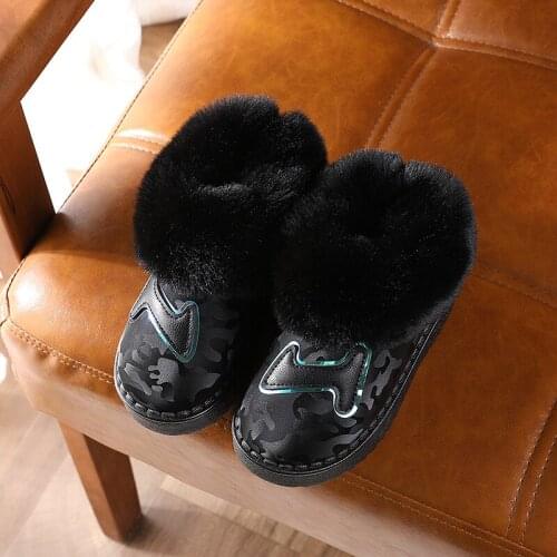 COZULLAA Children Winter Warm Plush Lining Snow Boots Shoes 2020 Kids Girls Fashion Camouflage Ankle Boots Size 25-36